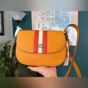 NWT - COACH Macie Saddle Bag Varsity Stripe